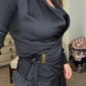 Authentic - Gucci Black Women's Blouse with Gold Accents